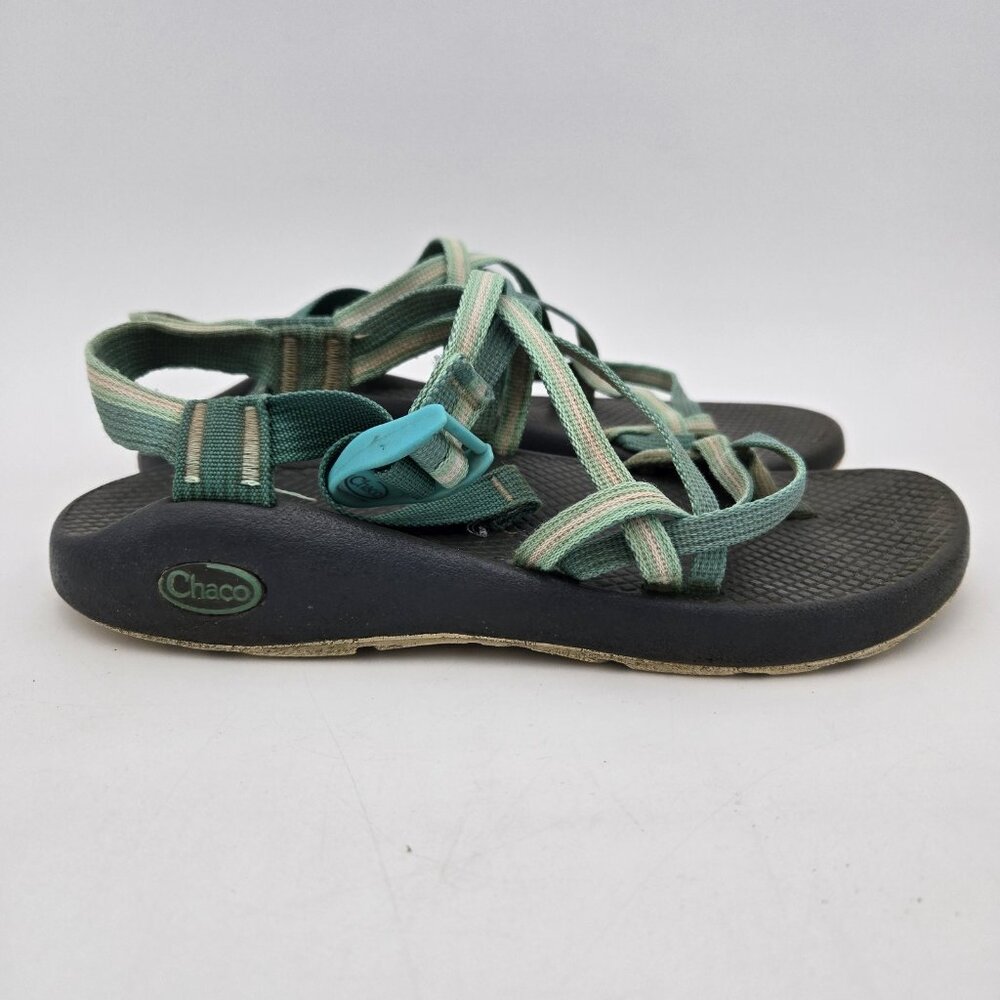 Chaco Eco Tread Strappy Mint Green Gray Women Loop Sandal Shoe W8 ZX/2 Classic - Picture 3 of 6